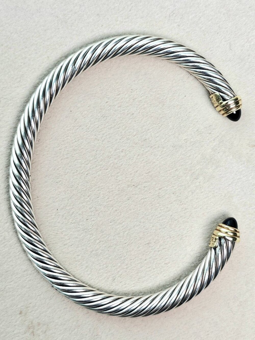 David Yurman Cable Classics Bracelet Black Onyx 14K Gold 5mm Size S - Picture 3 of 8